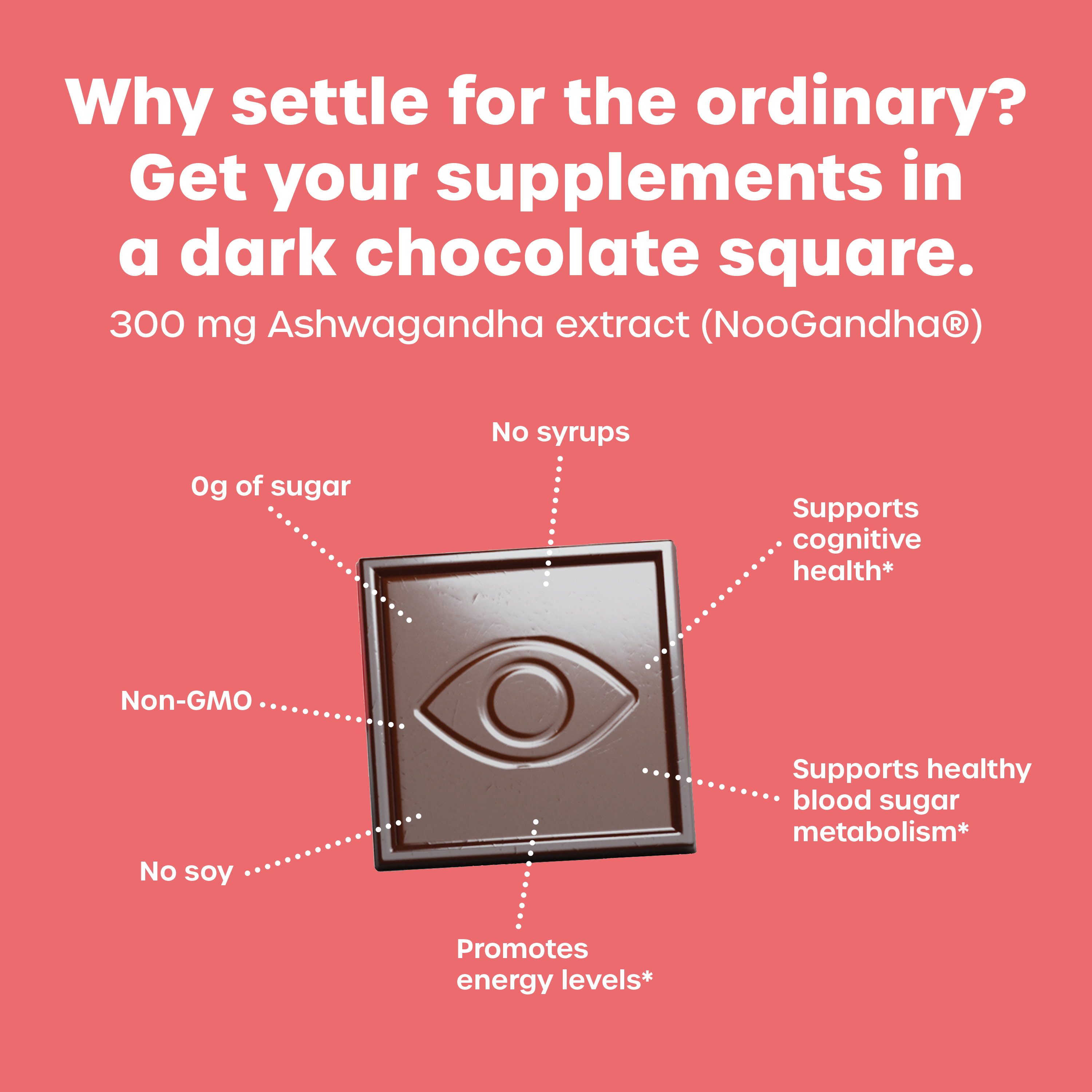 Coffee Dark Chocolate Adaptogens, Functional Chocolate