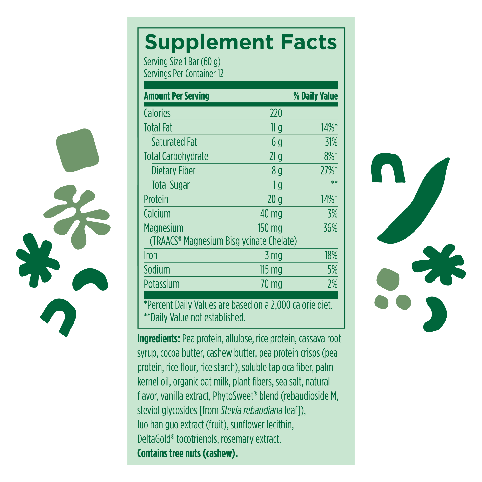 Plant Powered Magnesium supplement facts